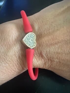 Red Heart Crystal Silicone Bracelet